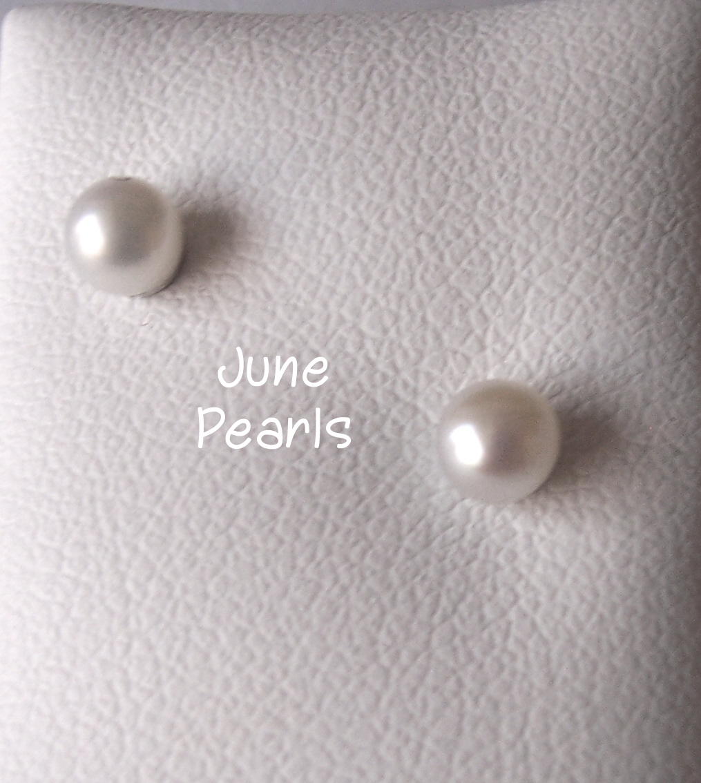 4mm Cultured Pearls 
June Birthstone With Screw Backs.